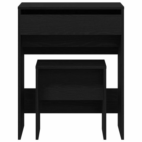 STOLIK TOALETOWY Z SZUFLADĄ CZARNY DĄB 60X40X75CM