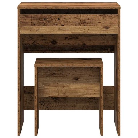 STOLIK TOALETOWY Z SZUFLADĄ STARE DREWNO 60X40X75CM