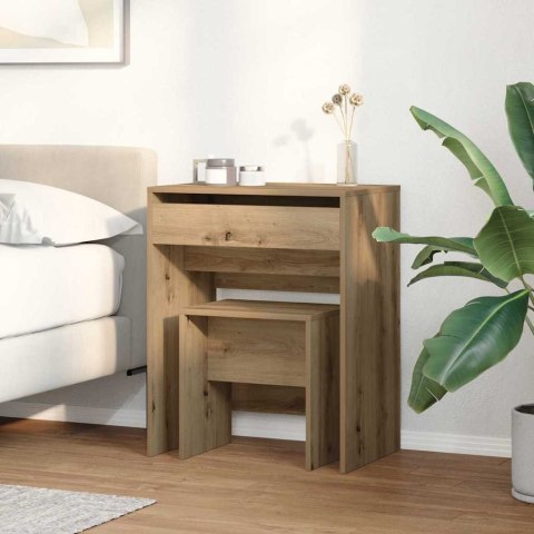 STOLIK TOALETOWY Z SZUFLADĄ DĄB ARTISAN 60X40X75CM