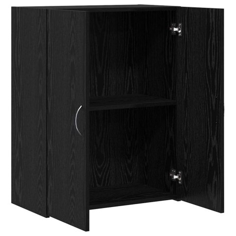 BIUROWA SZAFKA Z PÓŁKĄ Z DRZWIAMI CZARNY DĄB 60X32X77.5