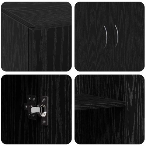 BIUROWA SZAFKA Z PÓŁKĄ Z DRZWIAMI CZARNY DĄB 60X32X77.5