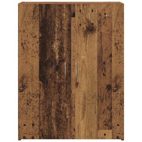 BIUROWA SZAFKA Z PÓŁKĄ Z DRZWIAMI STARE DREWNO 60X32X77.5