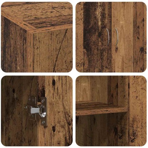 BIUROWA SZAFKA Z PÓŁKĄ Z DRZWIAMI STARE DREWNO 60X32X77.5