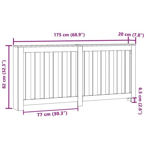 OSŁONA GRZEJNIKA KALORYFERA CZARNY DĄB 175X20X82CM