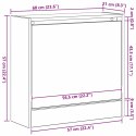 SZAFKA NA BUTY Z PRZECHOWYWANIEM STARE DREWNO 60X21X57CM