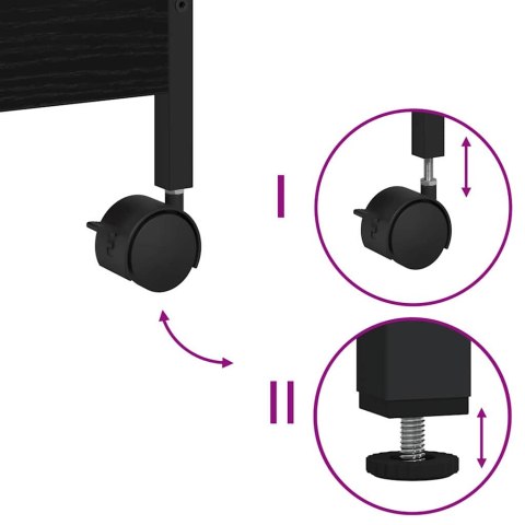 WÓZEK KUCHENNY CZARNY DĄB 50X30X70CM
