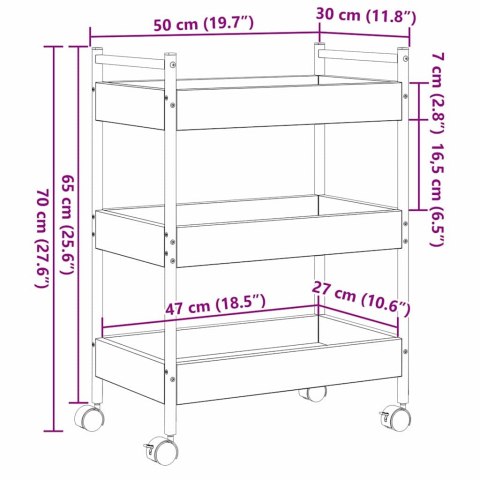 WÓZEK KUCHENNY DĄB ARTISAN 50X30X70CM