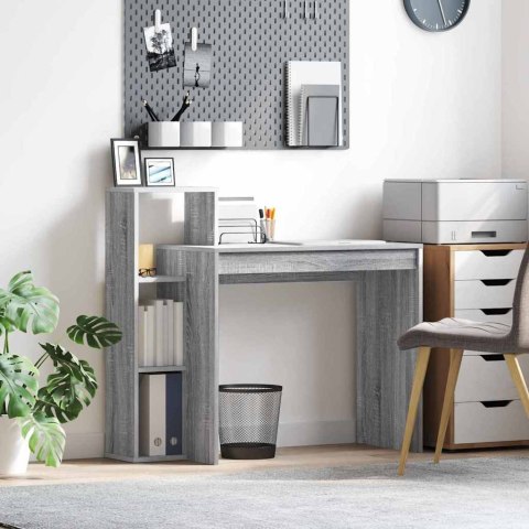 BIURKO Z PÓŁKĄ SZARY DĄB SONOMA 100X40X90CM