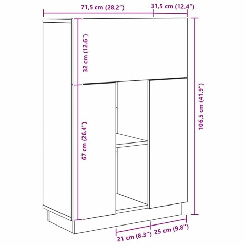 BIURKO SZARY 71,5X31,5X106,5CM
