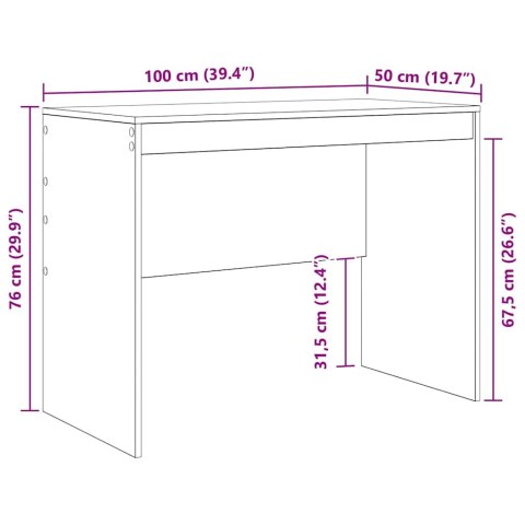 BIURKO SZARY DĄB SONOMA 100X50X76CM
