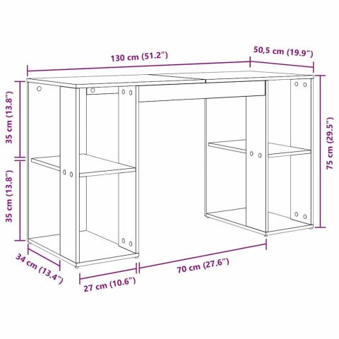 BIURKO Z MIEJSCEM DO PRZECHOWYWANIA Z PÓŁKĄ SZARY SONOMA