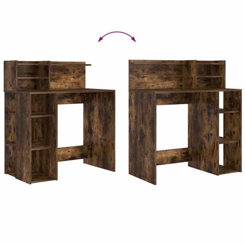 BIURKO Z PRZECHOWYWANIEM Z PÓŁKĄ WĘDZONY DĄB 90X48X101,5CM