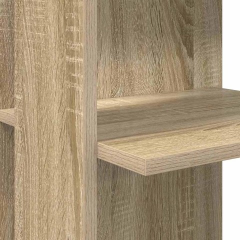 ROGOWY STÓŁ Z MIEJSCEM NA PRZECHOWYWANIE Z PÓŁKĄ DĄB SONOMA