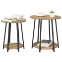ZESTAW STOLIKÓW BOCZNYCH 2 SZT. DĄB RZEMIEŚLNICZY I CZARNY