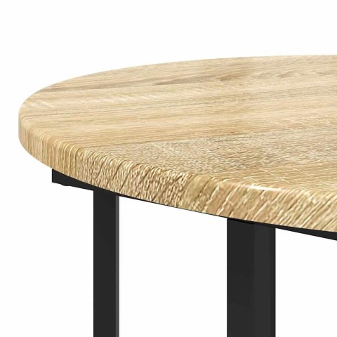 ZESTAW STOLIKÓW BOCZNYCH Z PÓŁKĄ 2 SZT. DĄB SONOMA I CZARNY