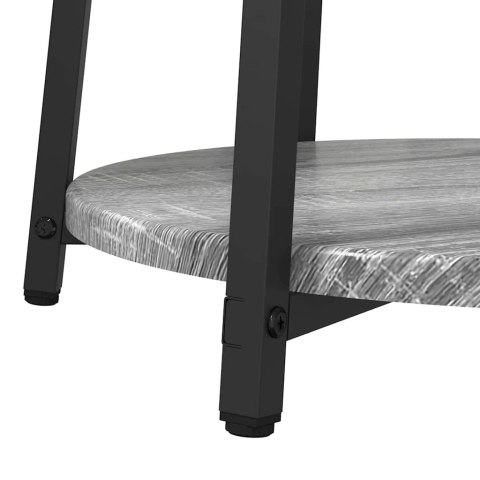 ZESTAW STOLIKÓW BOCZNYCH Z PÓŁKĄ 2 SZT. SZARY SONOMA I CZARNY