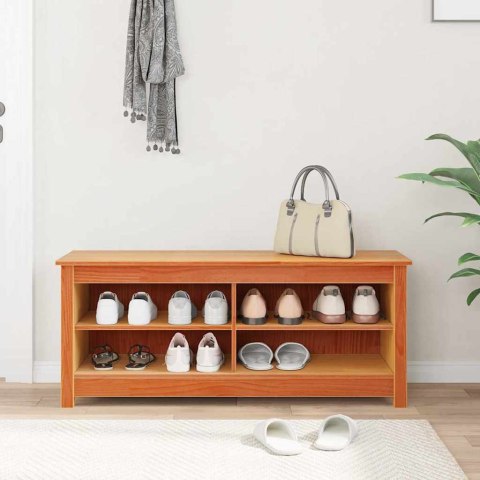 ŁAWKA NA BUTY Z PÓŁKĄ WOSKOWY BRĄZ 110X38X45.5CM