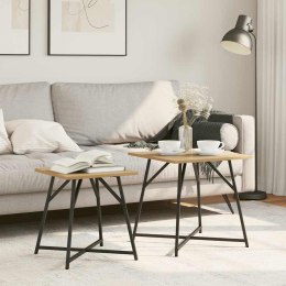 ZESTAW STOLIKÓW BOCZNYCH 2 SZT. DĄB RZEMIEŚLNICZY I CZARNY