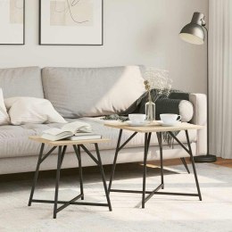 ZESTAW STOLIKÓW BOCZNYCH 2 SZT. DĄB SONOMA I CZARNY