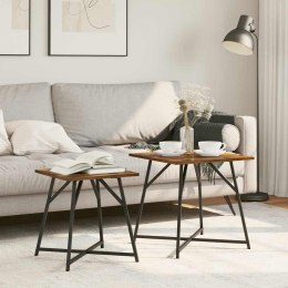 ZESTAW STOLIKÓW BOCZNYCH 2 SZT. DYMIONE DĘBOWE I CZARNE