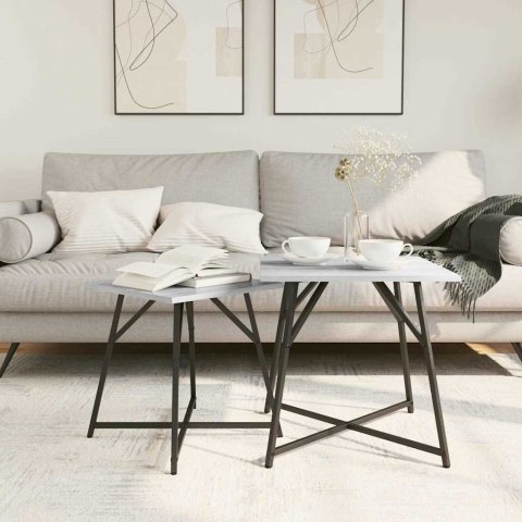 ZESTAW STOLIKÓW BOCZNYCH 2 SZT. SZARY SONOMA I CZARNY