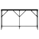 KONSOLA CZARNY DĄB 140X23X75CM DREWNO INŻYNIERYJNE I METAL
