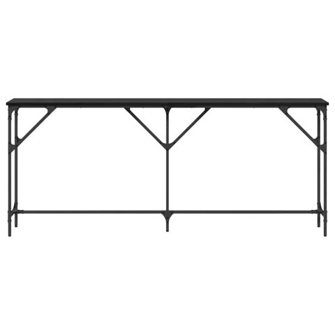 KONSOLA CZARNY DĄB 180X23X75CM DREWNO INŻYNIERYJNE I METAL