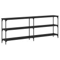 KONSOLA CZARNY DĄB 200X29X75CM DREWNO INŻYNIERYJNE I METAL