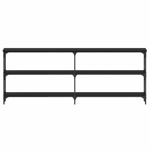 KONSOLA CZARNY DĄB 200X29X75CM DREWNO INŻYNIERYJNE I METAL