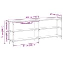 KONSOLA CZARNY DĄB 200X29X75CM DREWNO INŻYNIERYJNE I METAL