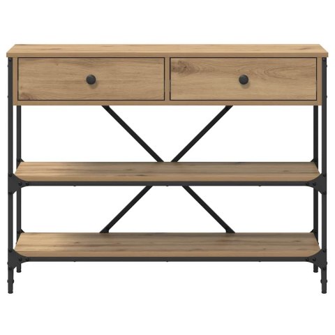 KONSOLA Z SZUFLADĄ Z PÓŁKĄ INNY Z PRZECHOWYWANIEM DĄB ARTISAN