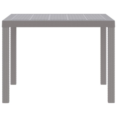 STÓŁ OGRODOWY JASNOSZARY 100X100X73CM POLIRATTAN