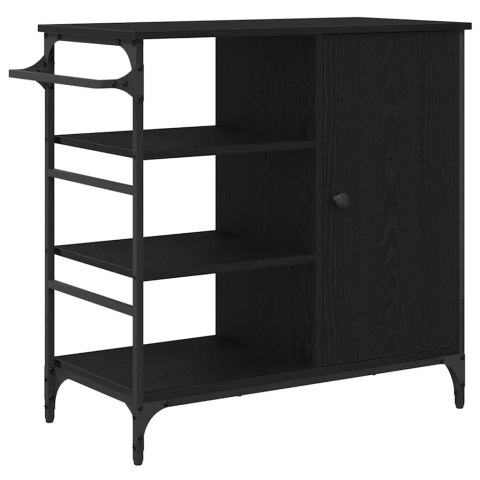 WÓZEK KUCHENNY CZARNY DĄB 87.5X38.5X84.5CM