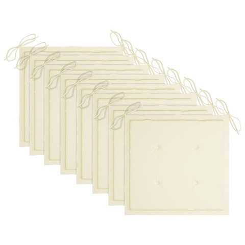 KRZESŁA OGRODOWE PODUSZKI 8 SZT. LITE DREWNO AKACJOWE SZARE