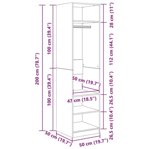 GARDEROBA Z PÓŁKĄ CZARNY DĄB