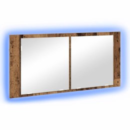 LUSTRO LED W SZAFCE Z PÓŁKĄ STARE DREWNO 100X12X45CM