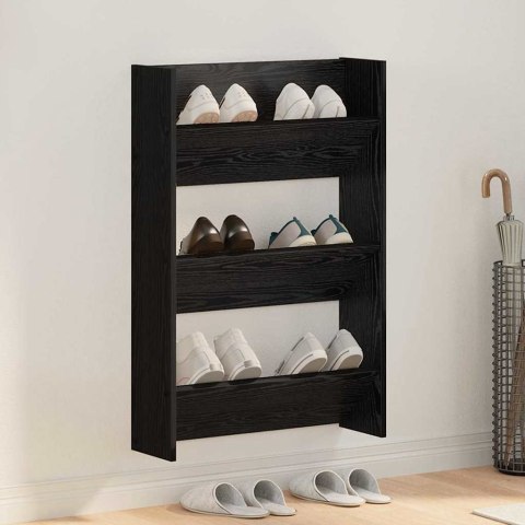 SZAFKA NA BUTY NA ŚCIANĘ CZARNY DĄB