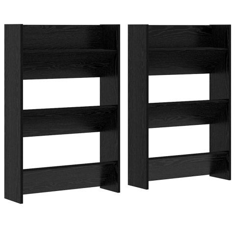 SZAFKI NA BUTY NA ŚCIANĘ CZARNY DĄB