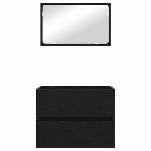 ZESTAW MEBLI ŁAZIENKOWYCH 2 SZT. CZARNY DĄB 57X37X45CM