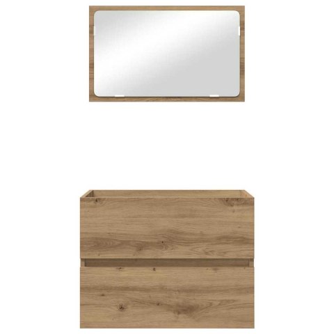 ZESTAW MEBLI ŁAZIENKOWYCH Z SZUFLADĄ 2 SZT. DĄB RZEMIEŚLNICZY