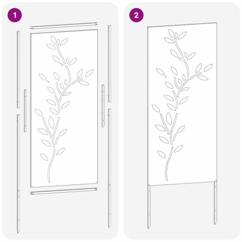 DEKORACYJNY PANEL OGRODOWY SREBRNY 50X140CM