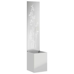 VidaXL Donica ogrodowa z dekoracyjną płytą Srebrny 32 x 140 cm