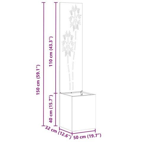 VidaXL Ekran zapewniający prywatność w ogrodzie Srebrny 32 x 140 cm