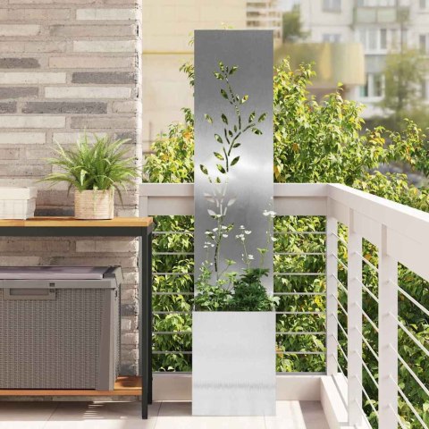 VidaXL Ekran zapewniający prywatność w ogrodzie Srebrny 32 x 140 cm