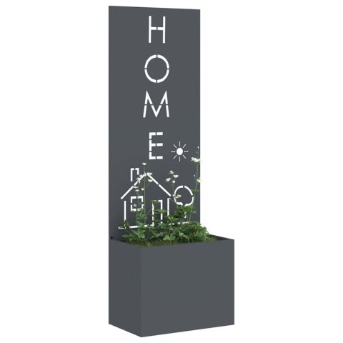 DONICA OGRODOWA Z DEKORACYJNĄ PŁYTĄ ANTRACYT 50X140CM