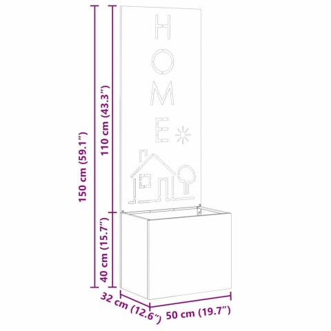 DONICA OGRODOWA Z DEKORACYJNĄ PŁYTĄ ANTRACYT 50X140CM