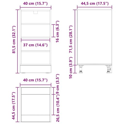 SZAFKA KUCHENNE PODSTAWOWA RIGA CZARNY DĄB 40X44,5X81,5CM