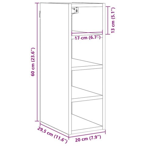 SZAFKA WISZĄCA Z PÓŁKĄ RIGA CZARNY DĄB 20X29,5X60CM
