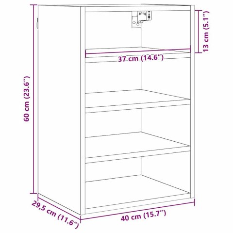 SZAFKA WISZĄCA Z PÓŁKĄ RIGA CZARNY DĄB 40X29,5X60CM