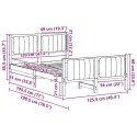 VidaXL Rama łóżka Brązowy i taupe 120 x 190 cm Lite drewno sosnowe